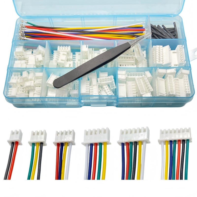 ProCircFix 2.54mm XH Connector Socket Kit - Pre-Crimped Cables, 2/3/4/5/6/7-Pin Housing, Male & Female Connectors, Compatible with JST-XH Connector Standards - Image 1